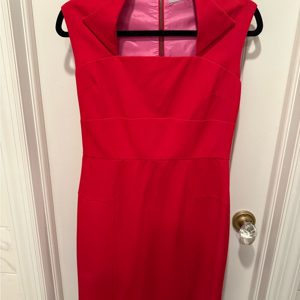 Andrew Marc Red Sheath Midi Dress